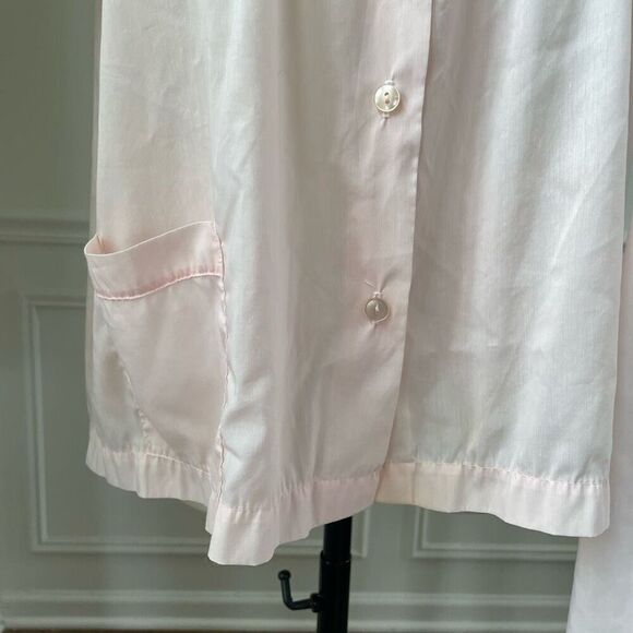 Vintage Barbizon Pink 2pc Pajama Lounge Set SS Top Pants S - Picture 6 of 10